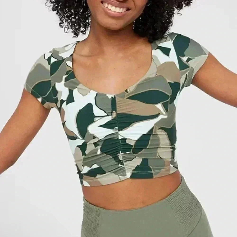Offline By Aerie Ruched Activewear Top Size Large